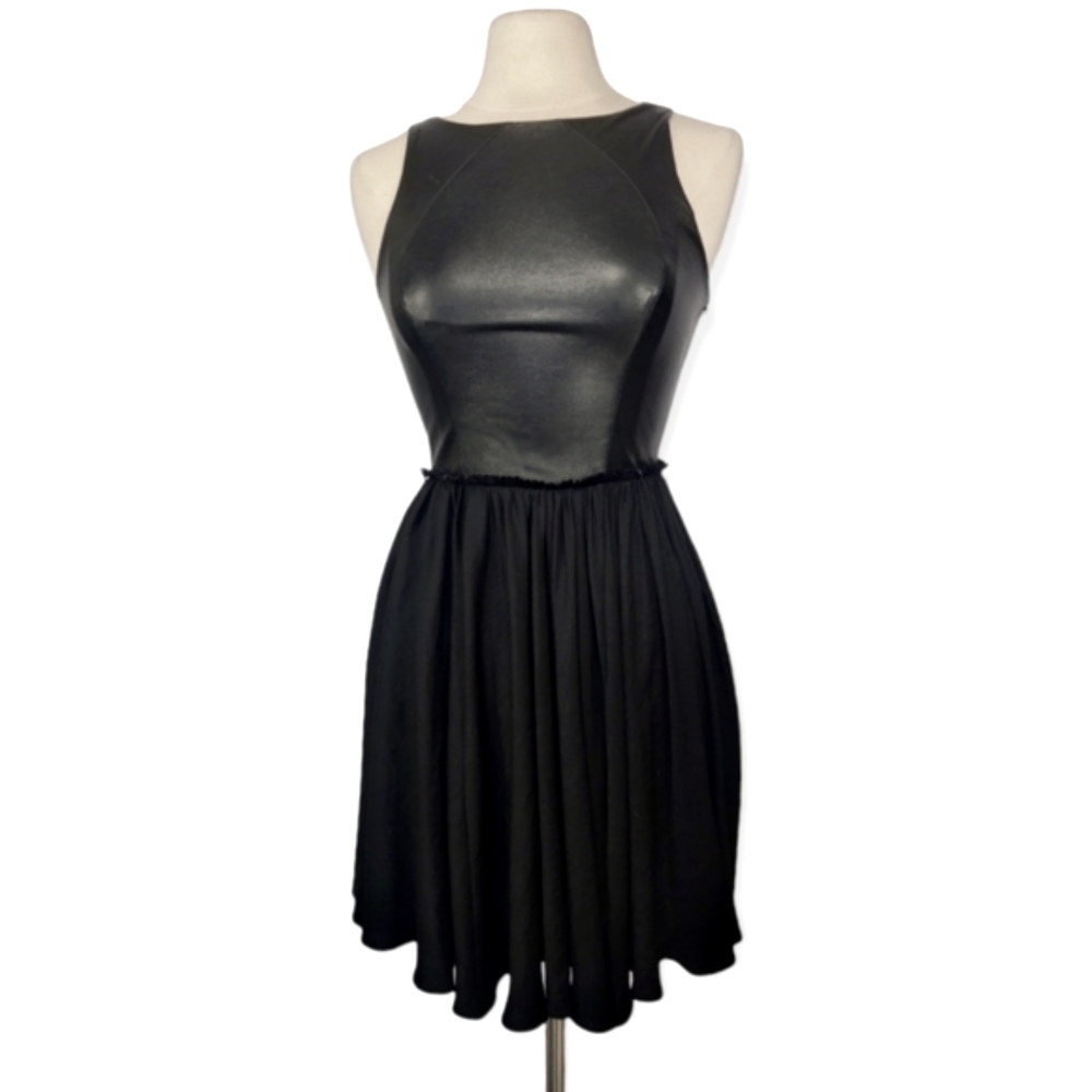 Black Genuine Leather Dress SZ S